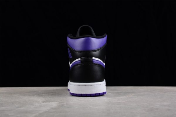 Jordan 1 Mid White Black Purple 554724-095 - Image 5
