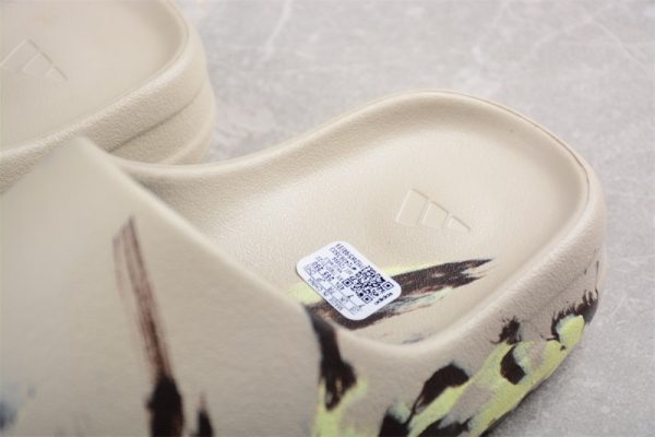 (Free Shipping)adidas Yeezy Slide Enflame Oil Painting Ink Yellow FZ5899 - Image 2