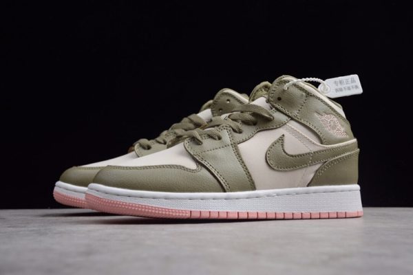 Jordan 1 Mid Trooper Bleached Coral (GS)  555112-225 - Image 3