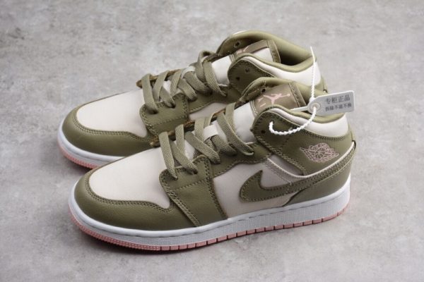Jordan 1 Mid Trooper Bleached Coral (GS)  555112-225 - Image 4