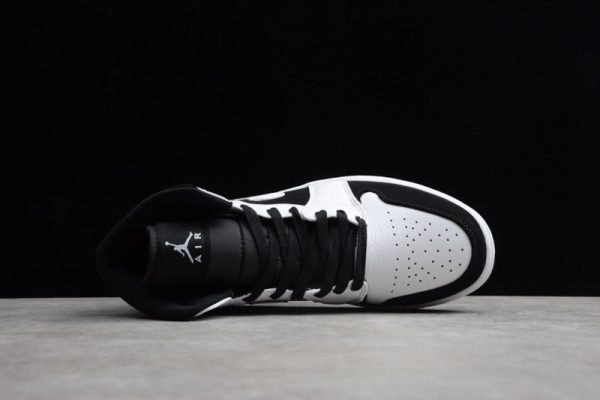 Jordan 1 Mid White Black  554724-113 - Image 2