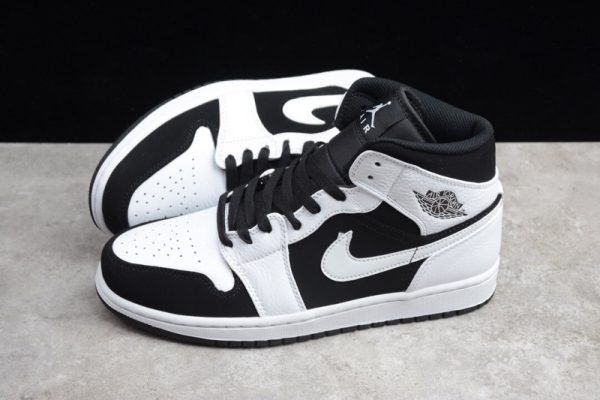 Jordan 1 Mid White Black  554724-113 - Image 3