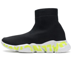 Ba***ci*ga Stretch Mesh High Top Sneaker Black White