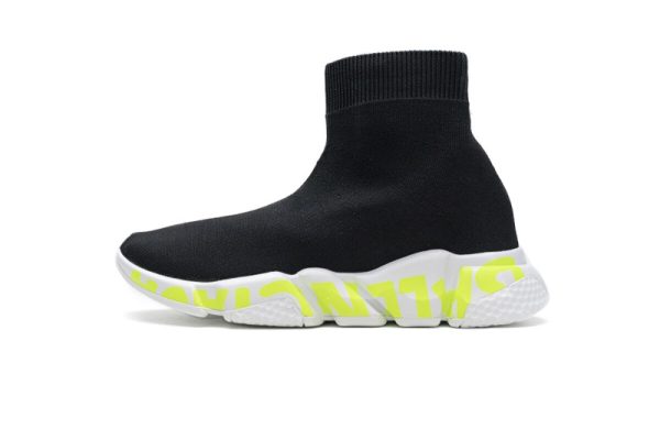 Ba***ci*ga Stretch Mesh High Top Sneaker Black White
