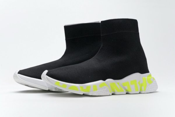 Ba***ci*ga Stretch Mesh High Top Sneaker Black White - Image 4