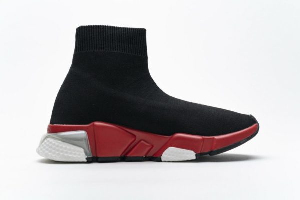 Ba***ci*ga Speed Clear Sole Sneaker Black Red - Image 2