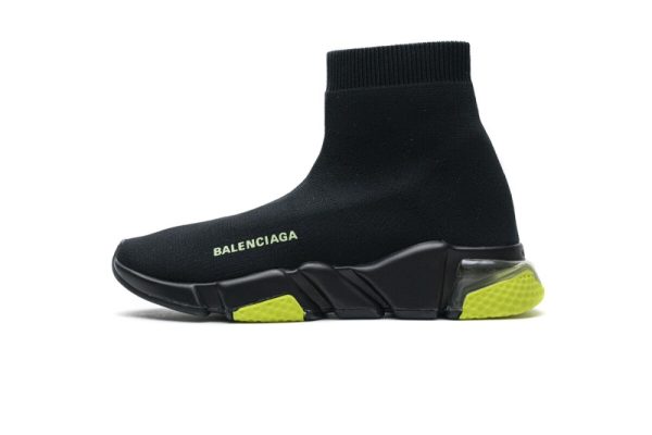 Ba***ci*ga Speed Clear Sole Sneaker Black Yellow Fluo