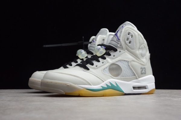 Top Air Jordan Retro 5 x Off-White CT8480-105 - Image 2