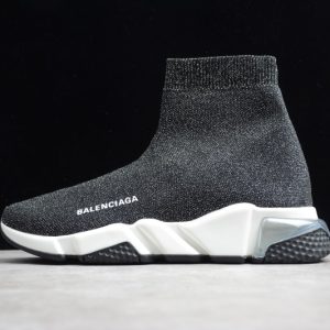 Ba***ci*ga Speed Clear Sole Sneaker Black Silver