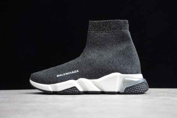 Ba***ci*ga Speed Clear Sole Sneaker Black Silver