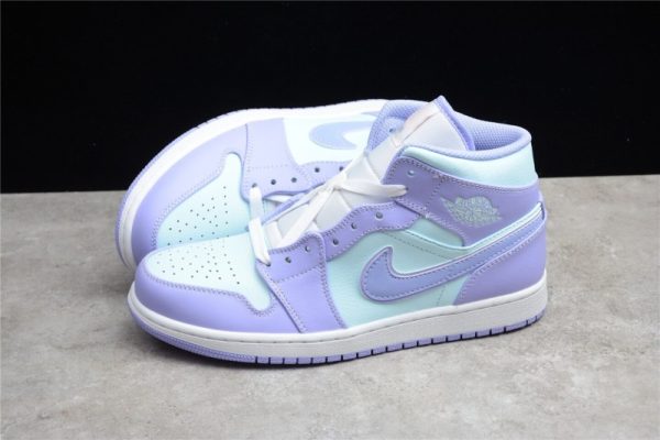 Jordan 1 Mid Purple Aqua 554724-500 - Image 2