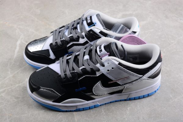 Nike Dunk Low Scrap Black Neutral Grey University Blue White DN5381-001 - Image 4