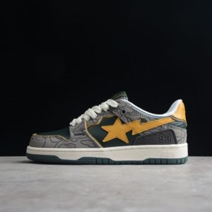 A Bathing Ape Bape SK8 Sta Grey Mustard Yellow (SP batch)001FWH801007_GRN_A